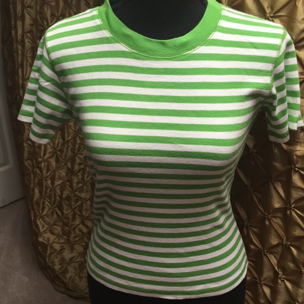 100%cotton green and white tee from Nordstrom